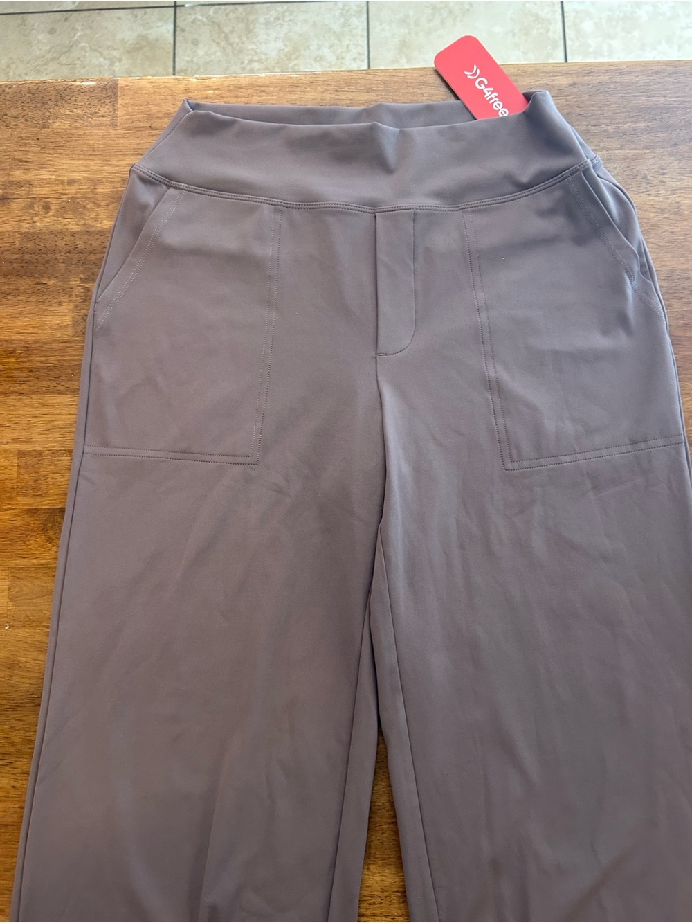 girlfriend collective Wide-Leg High-Rise Pants in Taupe